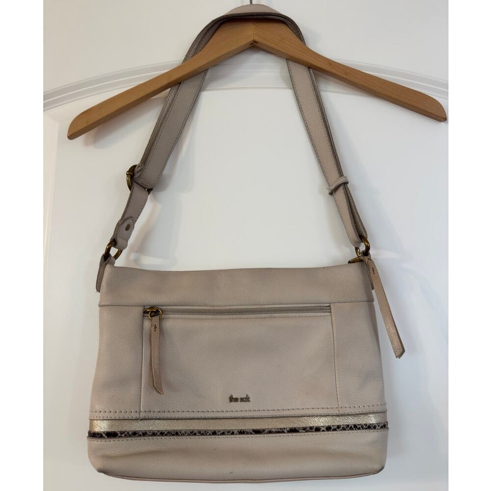 The Sak Melrose Leather Crossbody Bag with Snake Print Accent